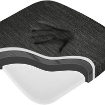 baibu Kitchen Chair Cushions, Dual-Layer Patented Design Molded Memory Foam Dining Chair Pads with Ties and Washable Cover, 17" x 16" x 2", Black