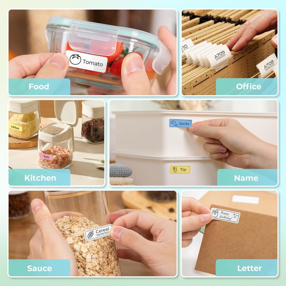 Nelko Label Maker Machine with Tape, P21 Bluetooth Label Printer, Wireless Mini Label Makers with Multiple Templates for Organizing Office Home, White - Image 9