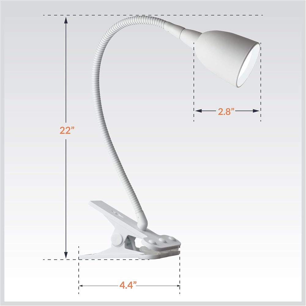 Newhouse Lighting NHCLP-OL-WH Olivia LED Clamp Light Desk Lamp with Flexible Gooseneck, 3 Brightness Levels & 3 Color Modes, White - Image 7